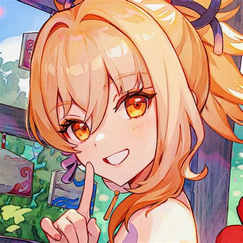 Yoimiya | Orange icons:), Best anime shows, Profile picture