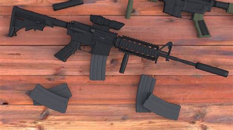 M4A1 w/ scope 3D Model $1 - .fbx - Free3D