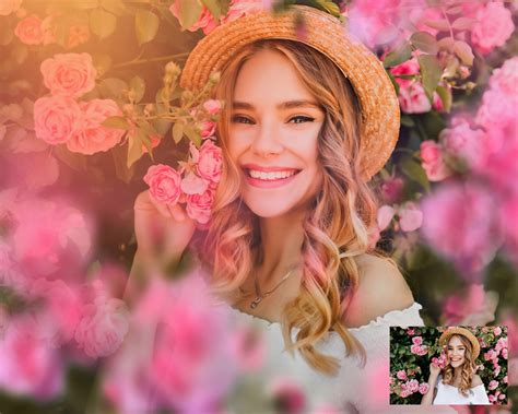 painted flower photo overlays art frame photoshop etsy