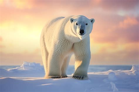 Premium AI Image | Arctic Polar Bear in the Snowy Tundra