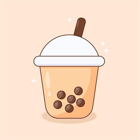 Doodle Cartoon Delicious Milk Boba Tea 10933675 Vector Art at Vecteezy