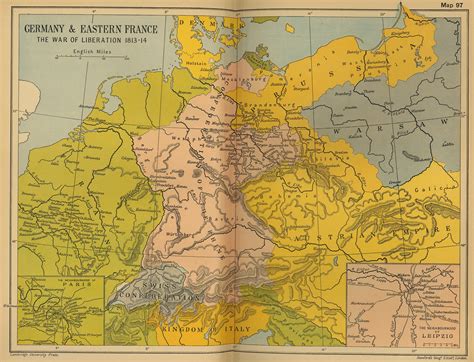 Map of Central Europe 1813-1814: The Wars of Liberation