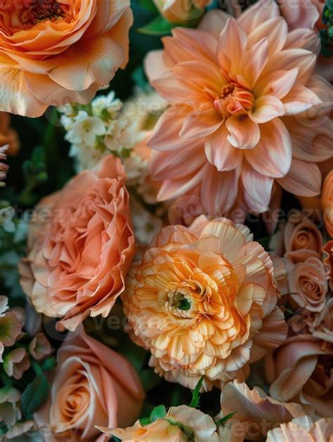 peach color flower bouquet arrangement, ai 45360124 Stock Photo at Vecteezy