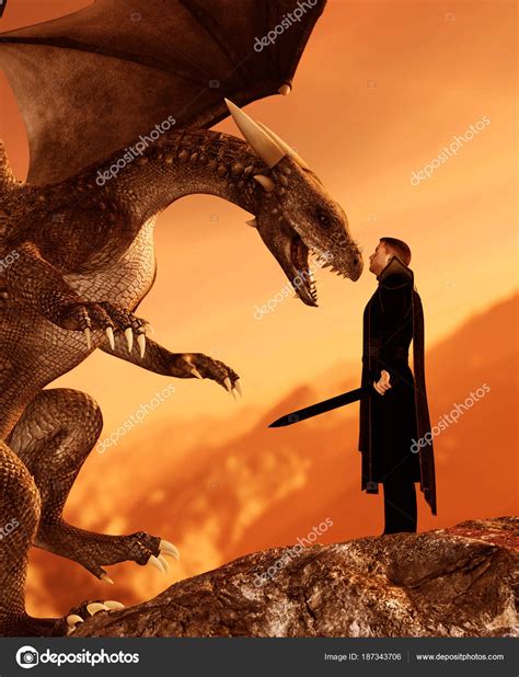 Knight and the dragon Stock Photo by ©lighthouse 187343706
