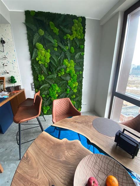 Фитостена на кухне от компании Nature Walls