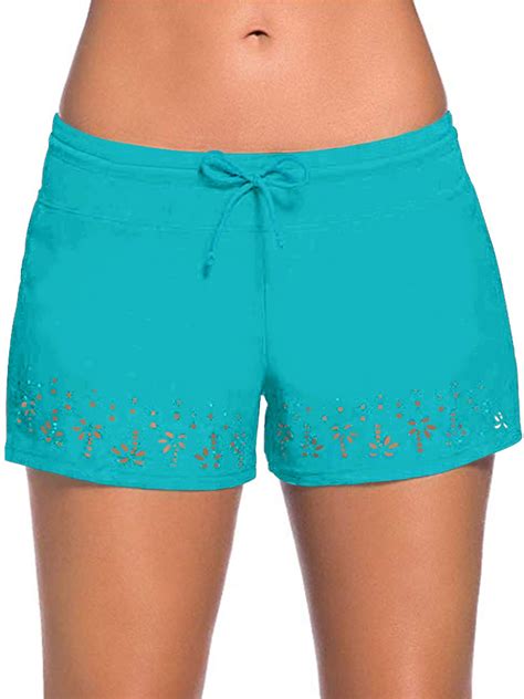 S-XXL Women High Waisted Swimsuit Bottoms Swim Shorts Bikini Tankini