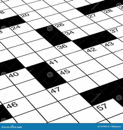 Detailed Close Up of Crossword Puzzle Stock Illustration - Illustration