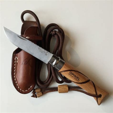 Customized Opinel No.9 knife with handmade leather sheath | Leather ...
