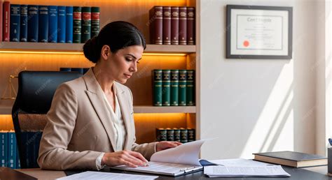 lawyer reviewing legal documents   office ai generated image