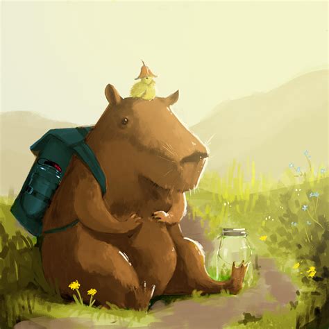Background Capybara Wallpaper - EnWallpaper