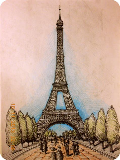 visualizing  eiffel towers grandeur  pencil drawing tutorial