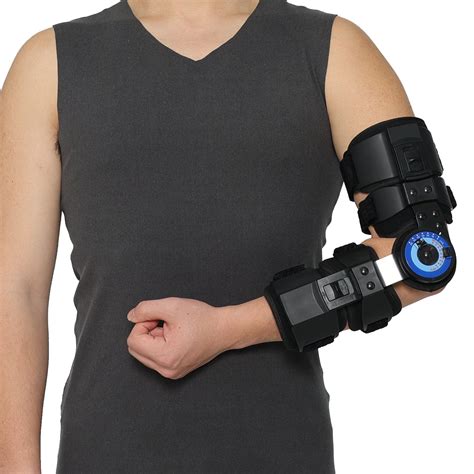 orthomen hinged rom elbow brace adjustable post op elbow brace
