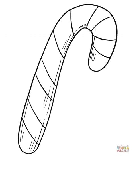 Candy Cane Coloring Page - Free Printable Coloring Pages | PDF