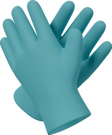 3D Синие резиновые перчатки в PNG, SVG