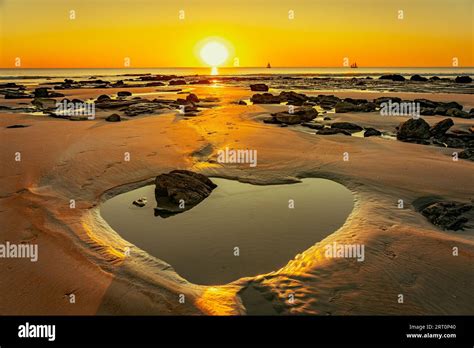 spectacular sunset  cable beach  broome western australia stock