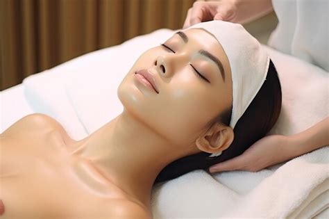 premium ai image attractive asia woman  face beauty procedures