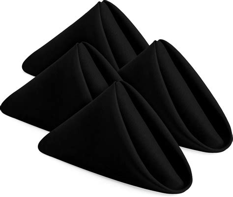KICHLY Cloth Napkins [24 Pack, Black] 43x43cm, 100% Polyester Dinner ...