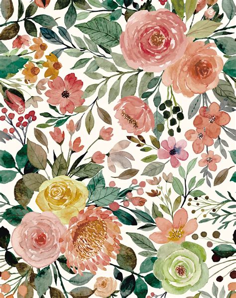 watercolor flowers wallpaper