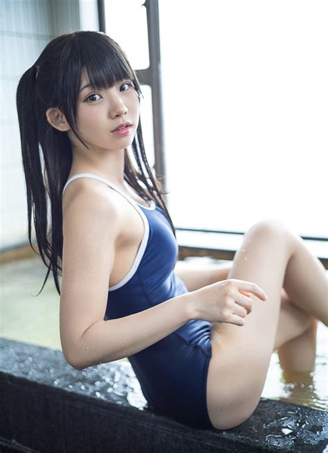Japanese women, women, Asian, wet hair, wet body, Enako Rin, swimwear