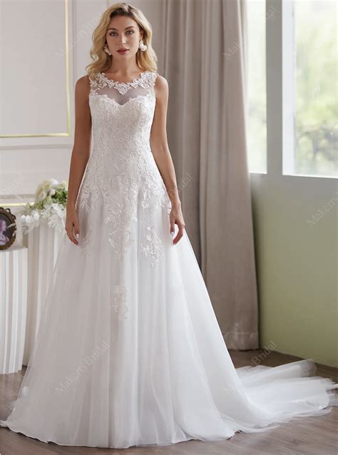 Illusion a line wedding dress 60 photos - Astyledwedding.com
