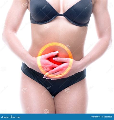 Menstruation - Female Pain Periods Isolated On White - REAL Anatomy