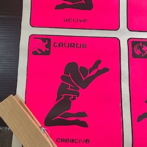 sex positions zodiac astrology chart  original blacklight vintage
