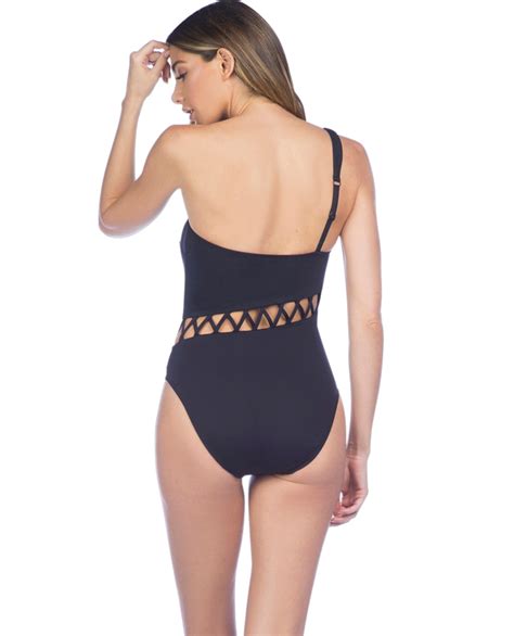Kenneth Cole Sexy Solid Cut Out One Shoulder One Piece Swimsuit | One