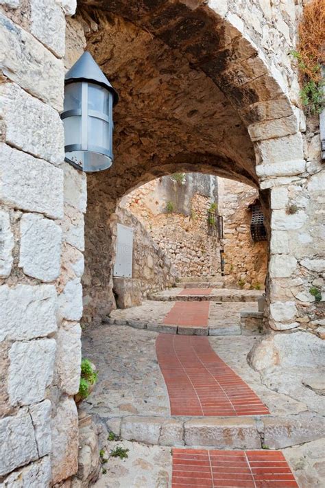 famous village eze  french riviera france stock image image