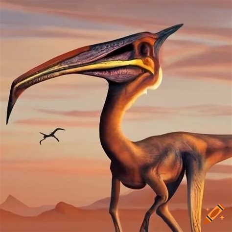 A fossil of the pterosaur quetzalcoatlus. red rock desert