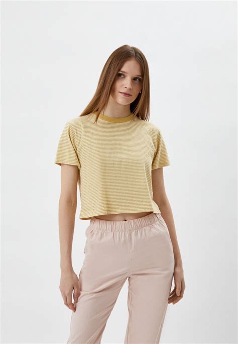 Футболка UNIQLO укороченная, цвет: желтый, RTLACG432801 — купить в ...