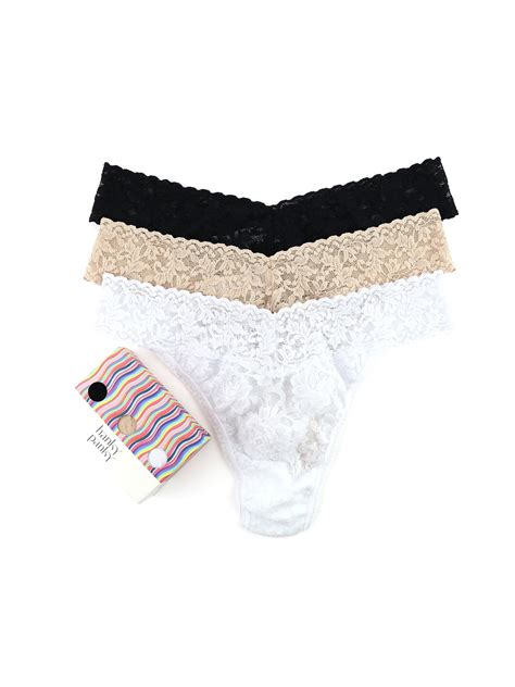 3 Pack Original Rise Thongs in Black, White & Chai | Hanky Panky