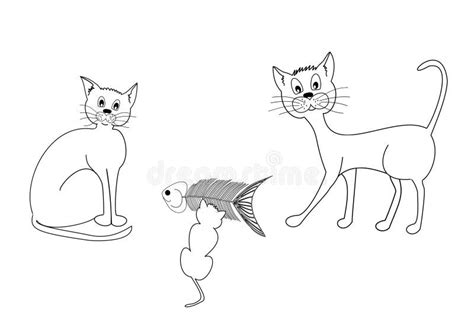 cats stock illustration illustration  fish animal