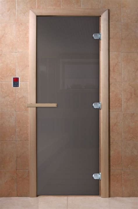 Дверь для сауны DoorWood Сумерки Графит 1900х700х8мм 3 петли правая ...