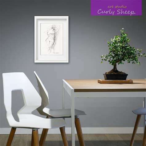 Naked Girl - Original Pen Drawing A4 | Female Body Drawing | Nude Pen