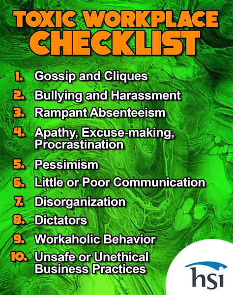 10 Signs of a Toxic Workplace: A Checklist for Managers - HSI