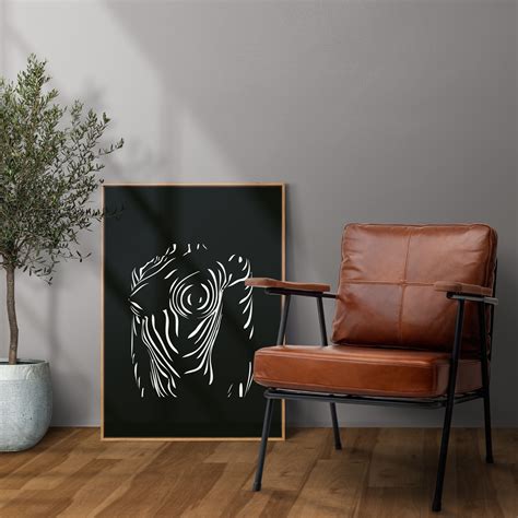 artistic nude art boobs print abstract nude woman black  white