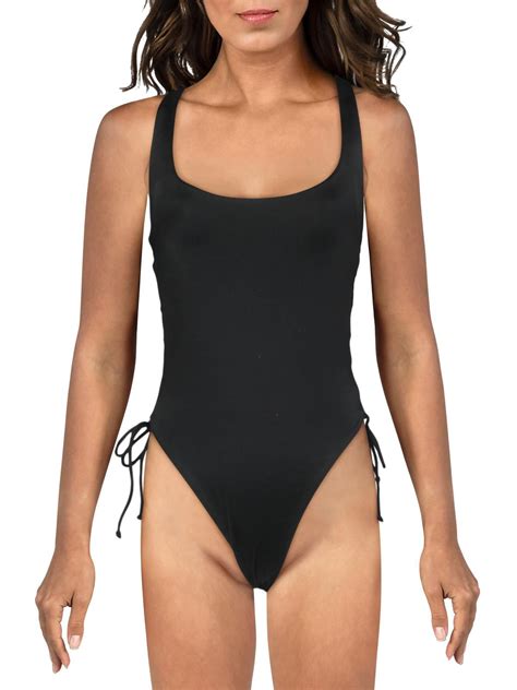 The Bikini Lab Womens Lace-Up High Leg One-Piece Swimsuit - Walmart.com