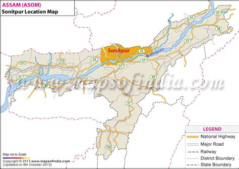 sonitpur located  india sonitpur location mapassam