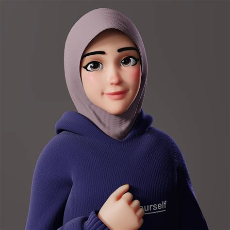 Hijab Girl 3D model by EdoBlackcat — ProUser.Me