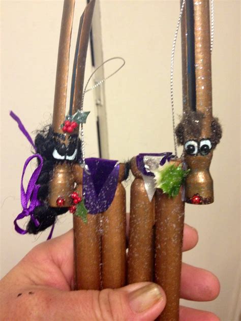 Clothespin reindeer ornaments I made | Reindeer ornaments, Clothes pins ...