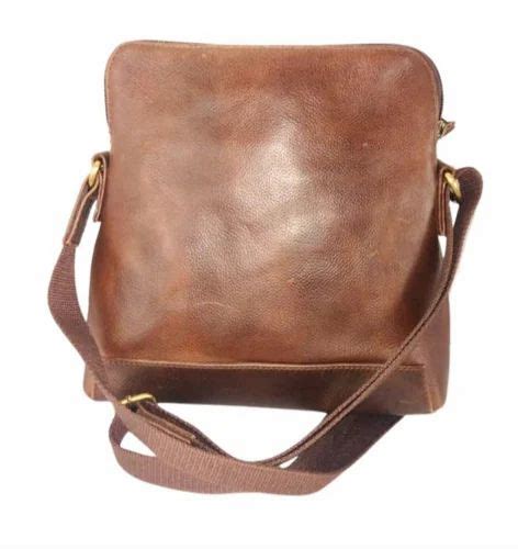 unisex brown leather crossbody bag  rs   kanpur id