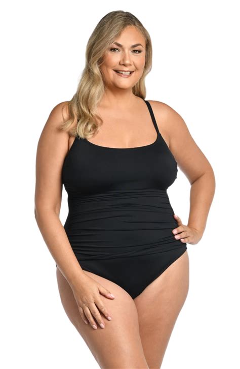 La Blanca Island Goddess Plus Lingerie Mio One Piece Swimsuit - Black