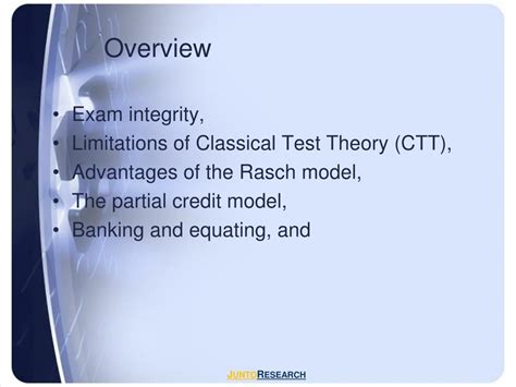 overview   rasch measurement model powerpoint