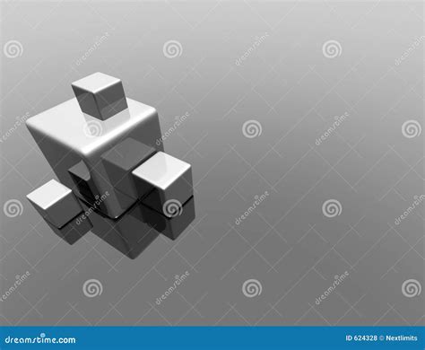 3d cube reflection stock illustration. Illustration of color - 624328