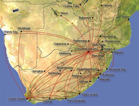 South African Airways route map