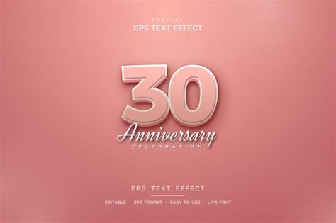 Premium Vector | Text effect with 3d numbers exposed to light in 30th ...