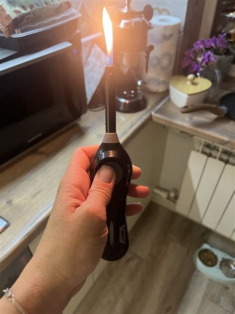 Зажигалка пьезо, Bic, Мегалайтер U140, для плиты, блистер, в ...