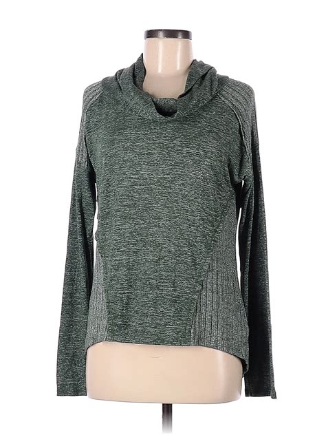 Sweet Claire Color Block Marled Green Gray Turtleneck Sweater Size M