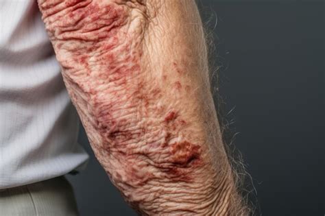 Premium AI Image | a close up of a mans arm with a rash on it