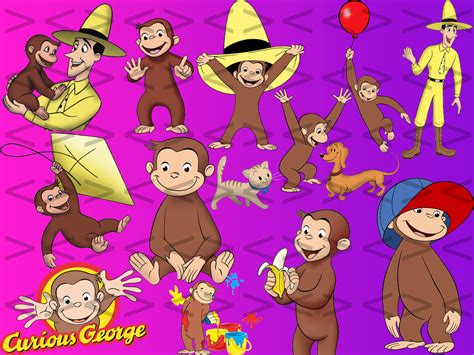 Curious George Instant Download, Cartoon SVG Outline, Cartoon SVG